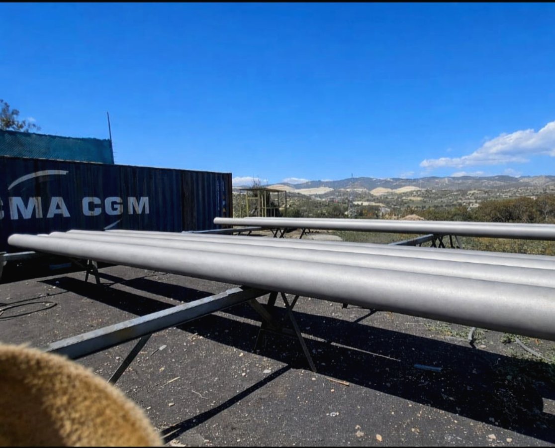 Industrial steel pipes coated for CMA CGM marine logistics project, Cyprus